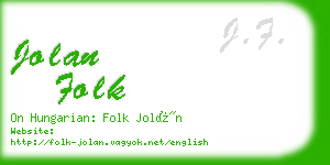 jolan folk business card